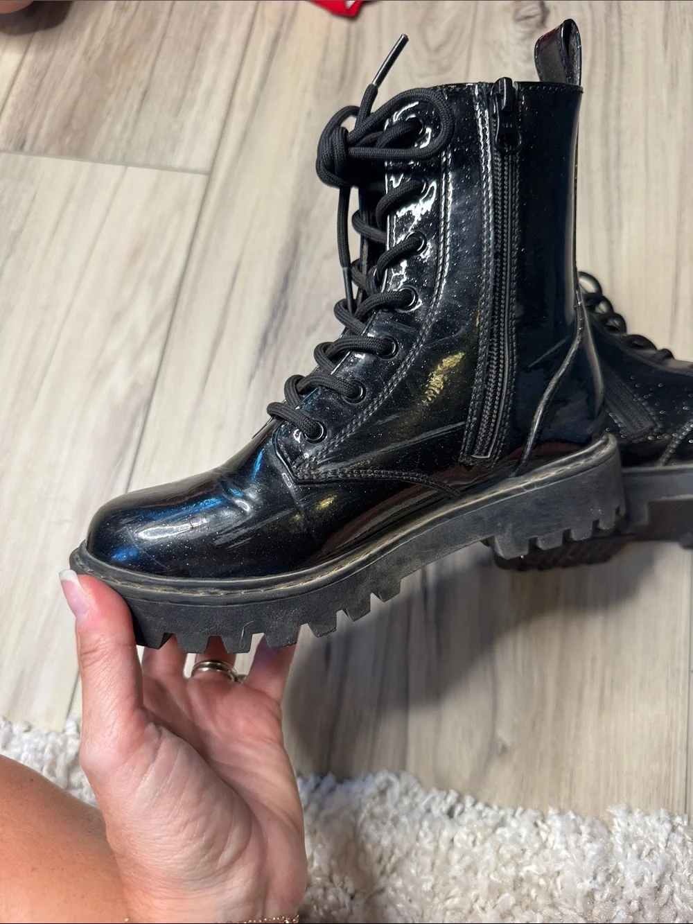 Sparkley combat boots